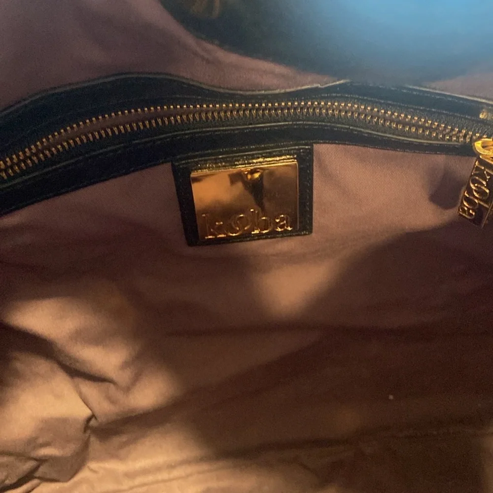 Kooba Black Leather Shoulder Hobo Bag